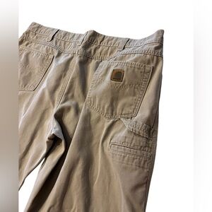 Carhartt Men's Tan Loose Fit Canvas Carpenter Work Pants Sz 42x30